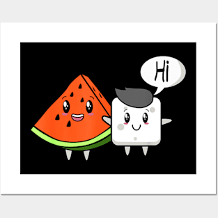 Watermelon Fruit Sugar Hi Funny Saying Quote Tropical Fruit Posters and Art